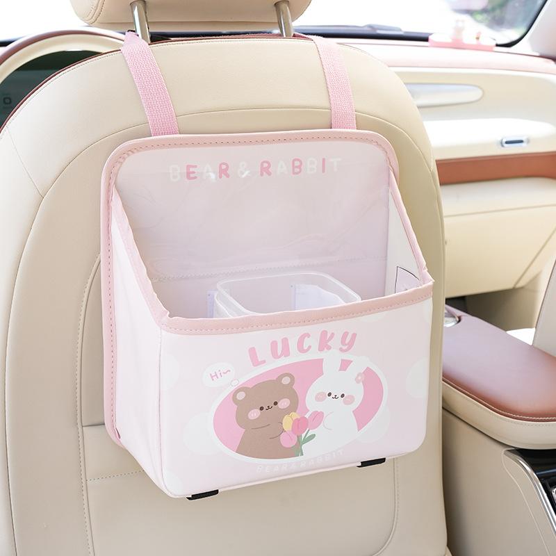 Car seat back storage bag capybara car built-in bag cartoon practical multi-functional car storage bag