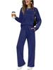 New autumn and winter European and American suits long-sleeved women's casual elastic waist trousers wide-leg trousers