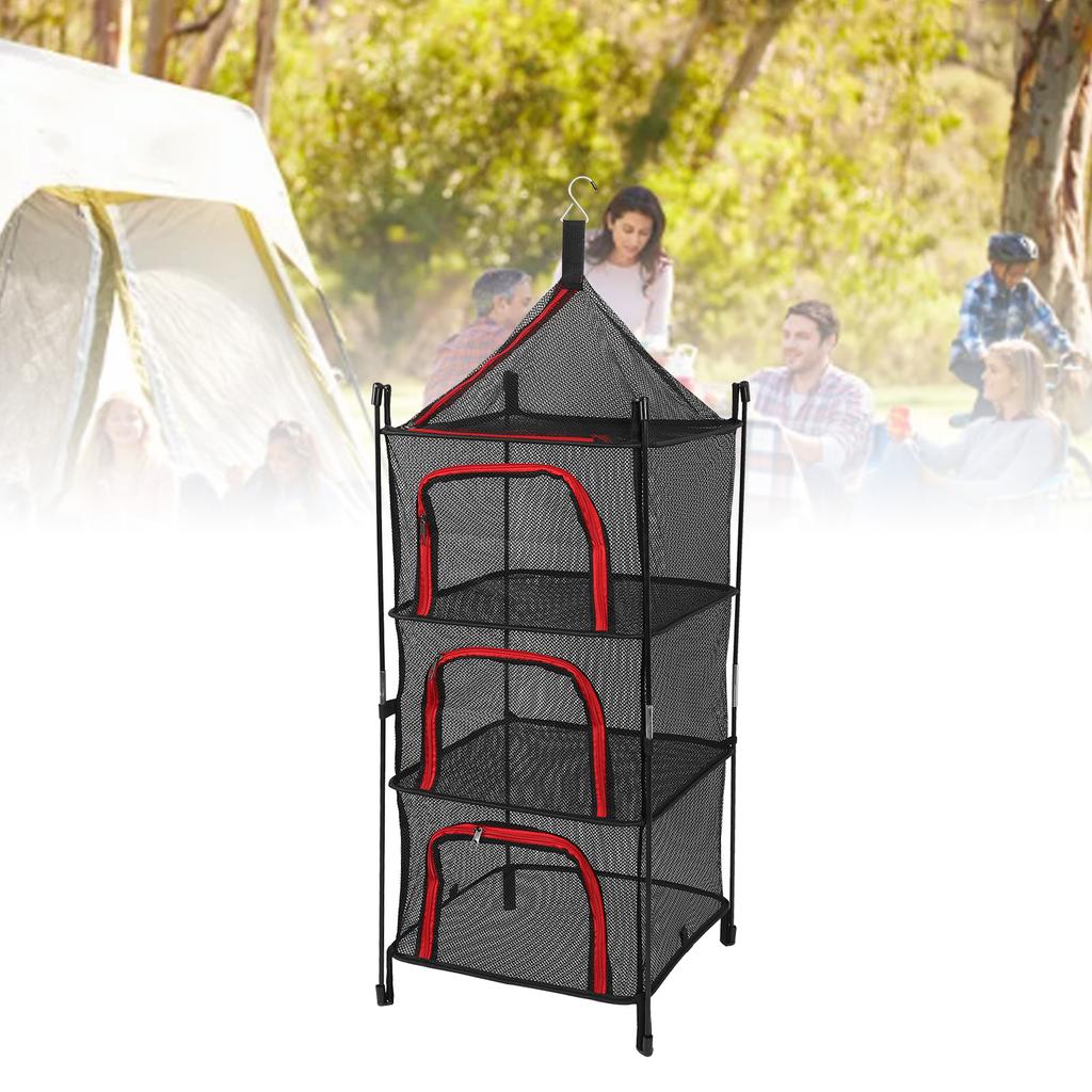 Hanging Drying Mesh Foldable 4 Layer Multifunctional Thickened Hanging Mesh Net for Clothes Fish