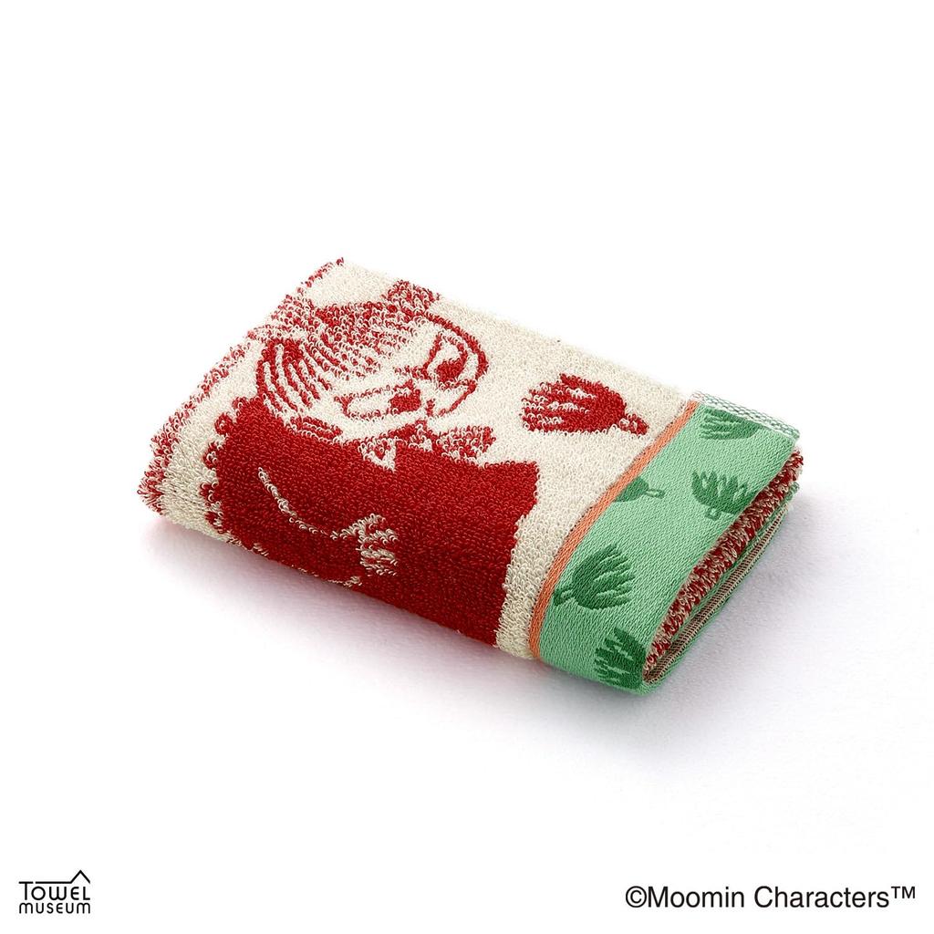 Towel Museum Compact Made In 25 X 70 Moomin Found Towel, Japan, 100% Cotton, Approx. Cm, "I Something" Design, Red, 47-0232120