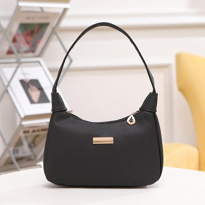 New Fashion Croissant Shoulder Bag for Women Minimalist Solid Color Armpit Purse Trendy Handbag KTB