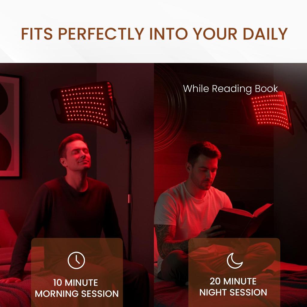 Mvolo Stellar Beam - Lampa na podczerwień - Terapia podczerwienią - Terapia czerwonym światłem - na Mięśnie, Skórę, Stawy i Przeziębienia - Bez Ciepła