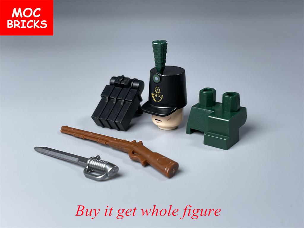 MOC Bricks Military Figures Napoleonic Wars Series Building Blocks Medieval French Dragoon British Soldiers Weapons Bricks Toys