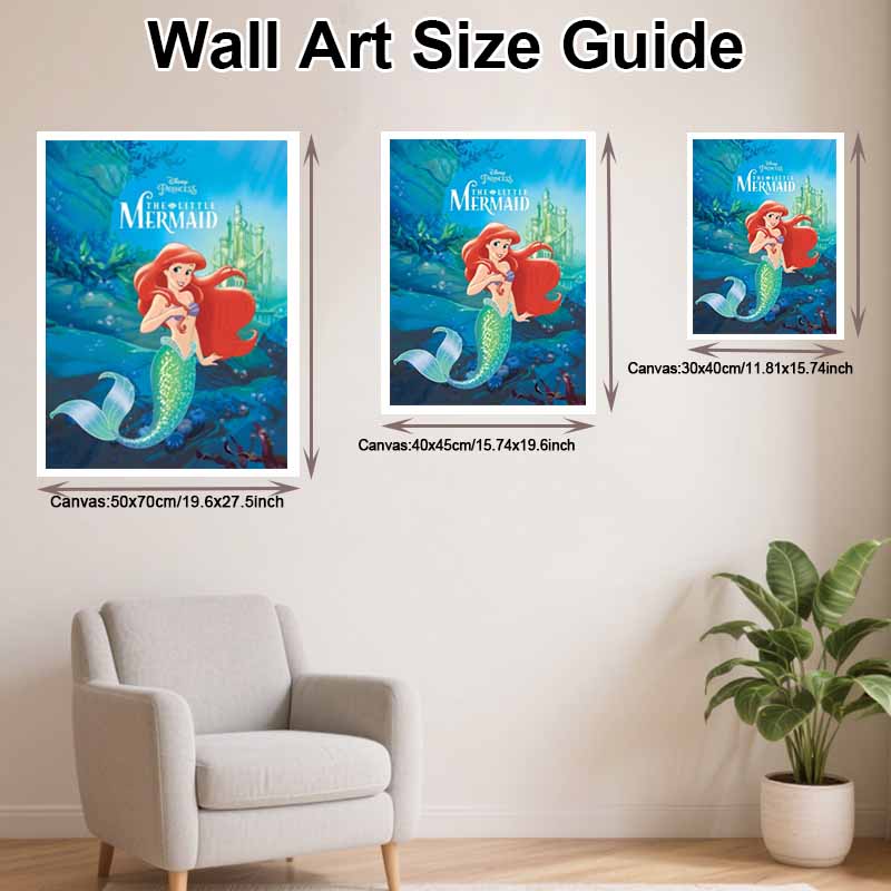 Disney DIY Diamond Painting 5d the Little Mermaid Full of Diamonds Cross Stitch Diamond Living Room Bedroom Decoration Painting