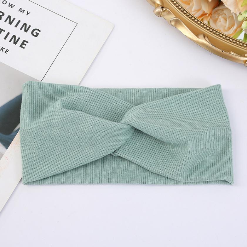 Elastiska Håraccessoarer Dam Nya Stickade Trådtvinnade Turbanband Massivt Brett Stickat Knutet Yoga Hårband Yoga Pannband