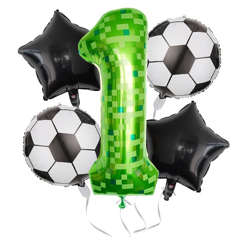 5pcs 40inch Pixel Number Balloons Set/Soccer Theme Birthday Balloons with Helium Valve/Aluminum Film Material/Ideal for Birthday
