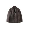 Customellow Brown Vegetable Leather Jacket Cwjaa25511brx