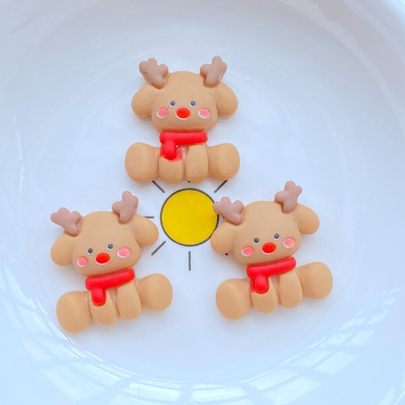 10 Stück Neue Niedliche Mini-Weihnachtsserie Flache Rückseite Harz-Cabochons Scrapbooking DIY Schmuck Handwerk Dekoration Zubehör