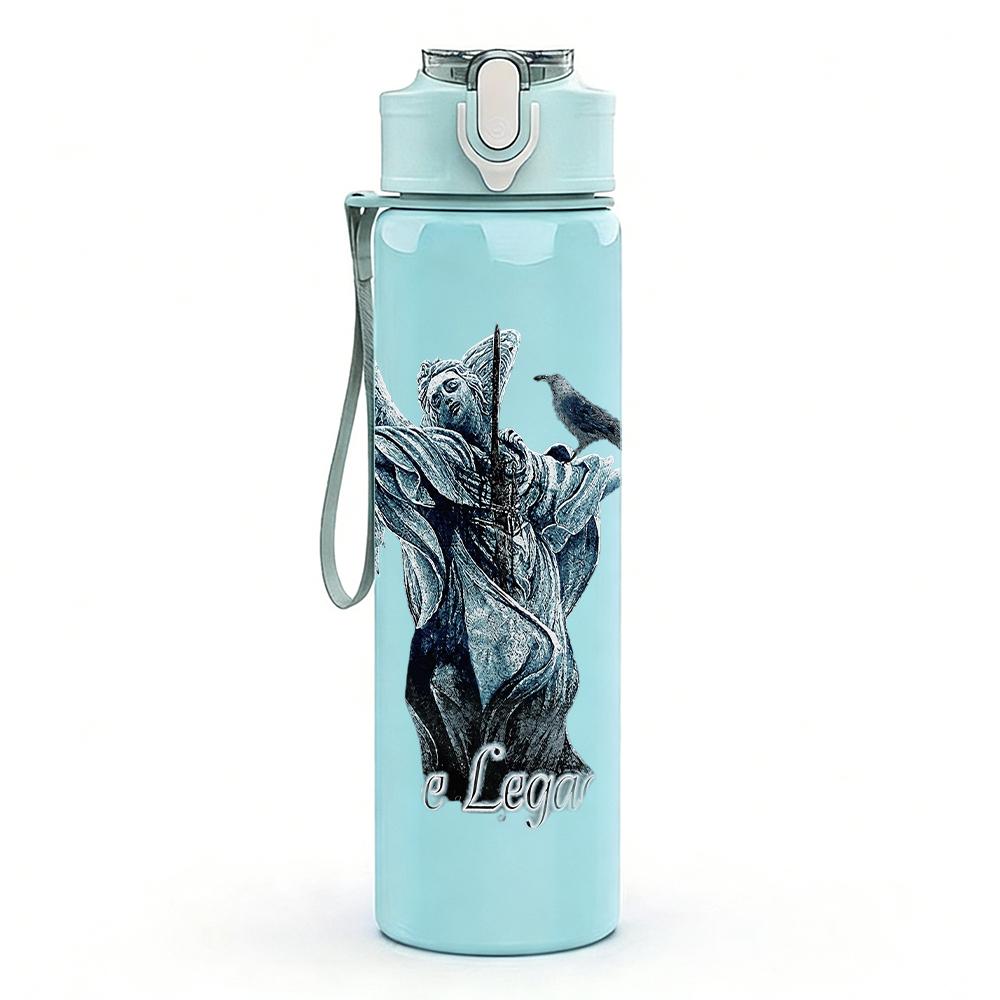 1PC Blue Demon Fantasy Dark Grunge Print 750ml Portable Sports Water Bottle Leakproof Gym Outdoor Travel Drink Cup