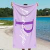 Personalized Name Beach Towel, Oversized Custom Monogram Pool Towel, Signature Beach Towel For Kids, Vacation Gift, Picnic Towel