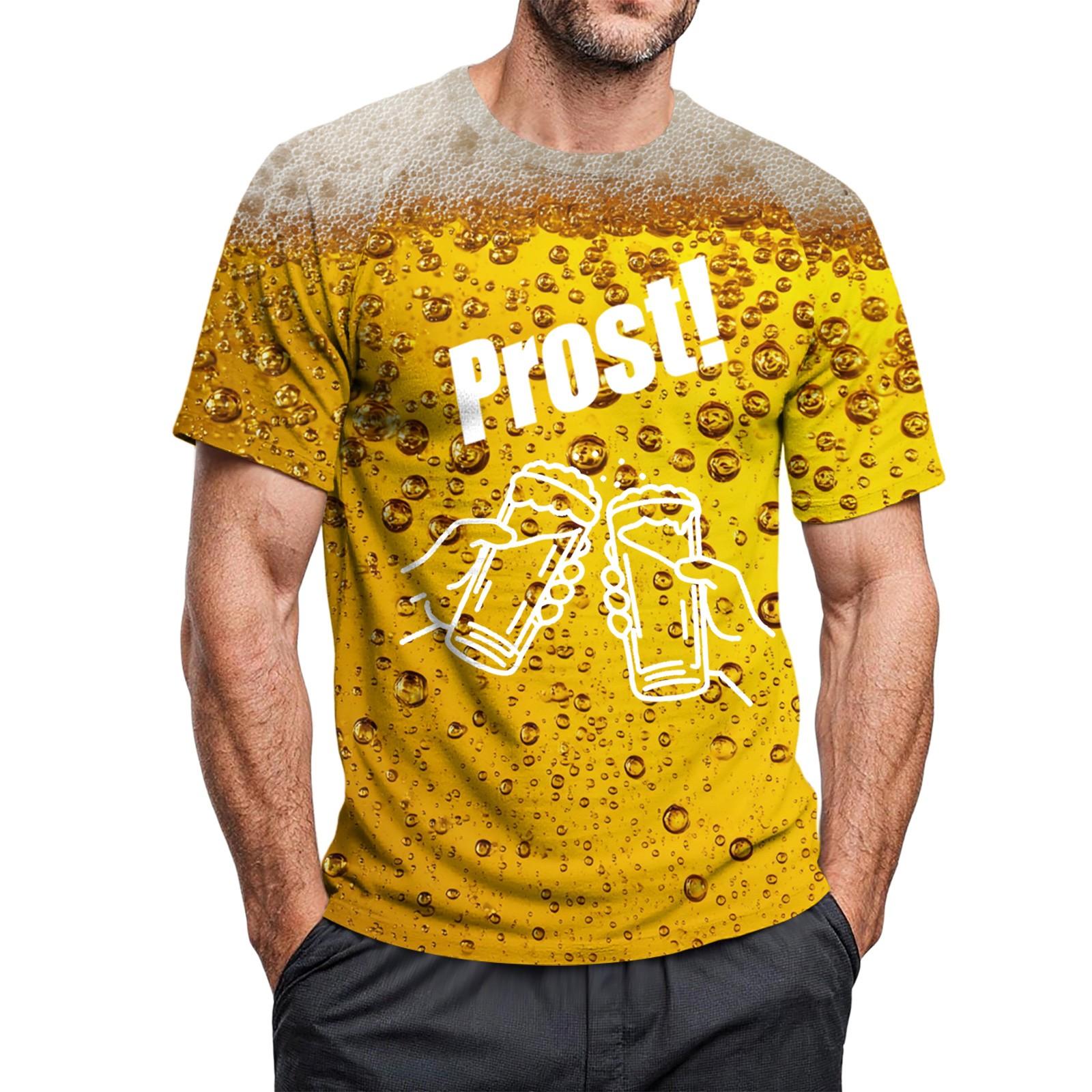 Men s -neck Casual Printed Short-sleeved T-shirt Top XXL