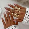 6Pcs/Set Boho Geometric Hollow Irregular Rings Set for Women Gold Silver Color Finger Rings Fashion Party Jewelry Accessories