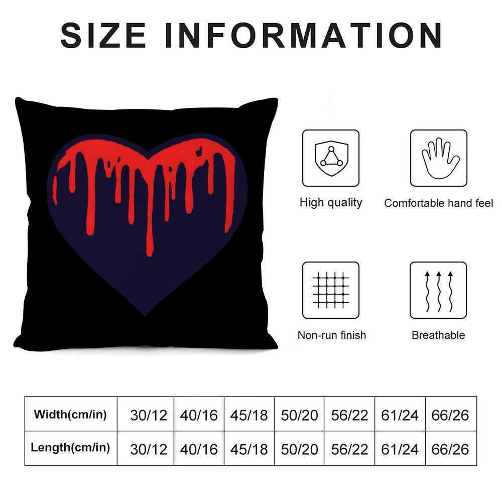 Cool Skull Heart Cushion Cover Silky Short Plush Double-Sided Printed Pillow Case For Sofa All Seasons Home Decor Gift