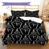 Bettwäsche mit Satansymbol-Muster, Steppbett-Set Bettbezug Kissenbezug Heim-Geburtstagsgeschenk (1 Bettbezug + 2 Kissenbezüge, ohne Füllung)