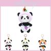 Chaveiro de Pelúcia Panda Adorável Urso Morango Pelúcia Macia Fofa Enfeite para Carro Bolsa 12cm