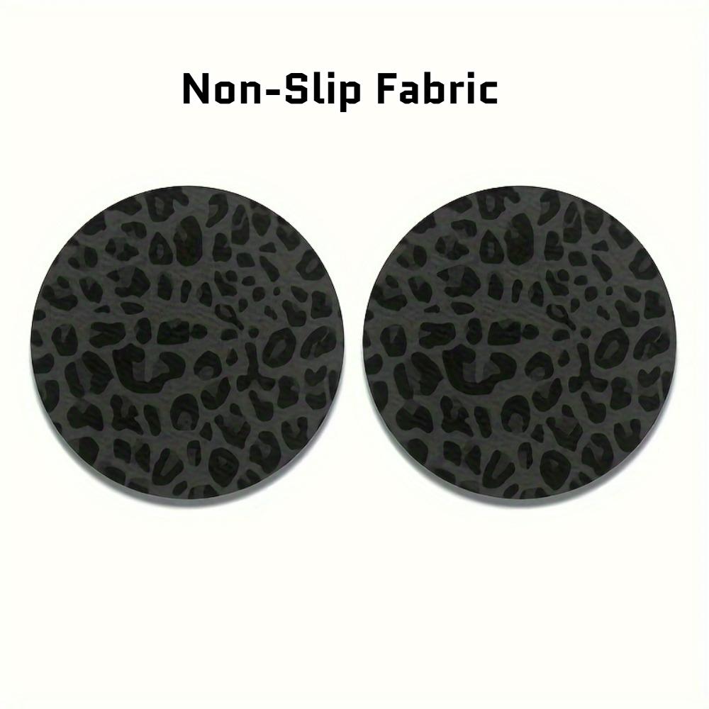 2Pcs Car Cup Coasters - Non-Slip Heat-Resistant Cup Holder Mats Fit Suitable For Dashboard & Console - Leather Car Accessories