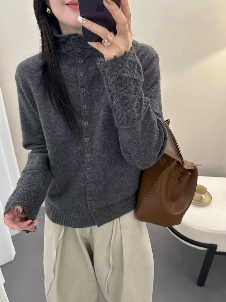 Women's Jacquard Half-High Collar Knit Sweater - Soft, Skin-Friendly Pullover, Popular In Live Broadcasts