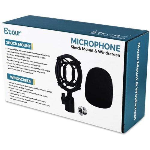 Etour AT2020 Shock Mount with Pop Filter, Vibration Noise Reduction, Compatible with AT2020USB+, AT2035, and ATR2050 [2-Year Manufacturer's Warranty],