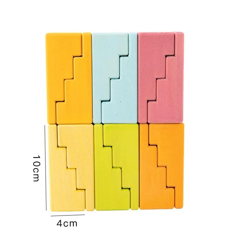 

Монтессори Образовательные Игрушки Открытого Типа Радужный Конструктор Лестничные Блоки Пирамидка Баланс Вальдорф Гриммс Деревянные Игрушки для Детей