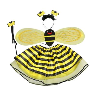 4Pieces Bees Costume for Adult Women Honeybee Costume Set Halloween Cosplay Costume Fun Pretend Play Accessories