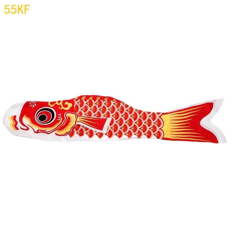 

55KF 55cm Nobori Carp Wind Socks Koinobori Colorful Fish Flag Hanging Wall Decor червоний