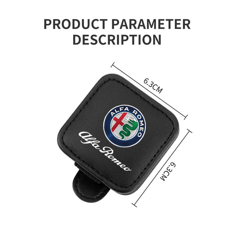 AZXL7 Car Sunglasses Holder Magnetic Leather Clip Ticket Holder For Alfa Romeo giulia stelvio giulietta 159 147 156 166 Car Accessorie