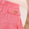 Girls' Pink Vest & Pleated Skirt 2Pcs Casual Outfit