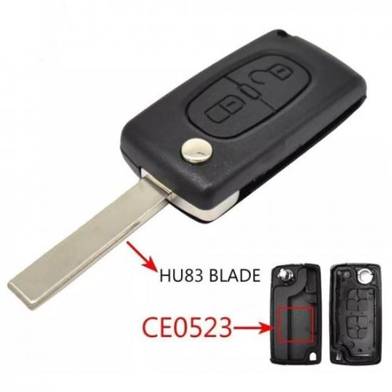 2-кнопочный ключ-пульт CE0523 HU83 для Peugeot 207 308 807 Citroen C3 C2 C4