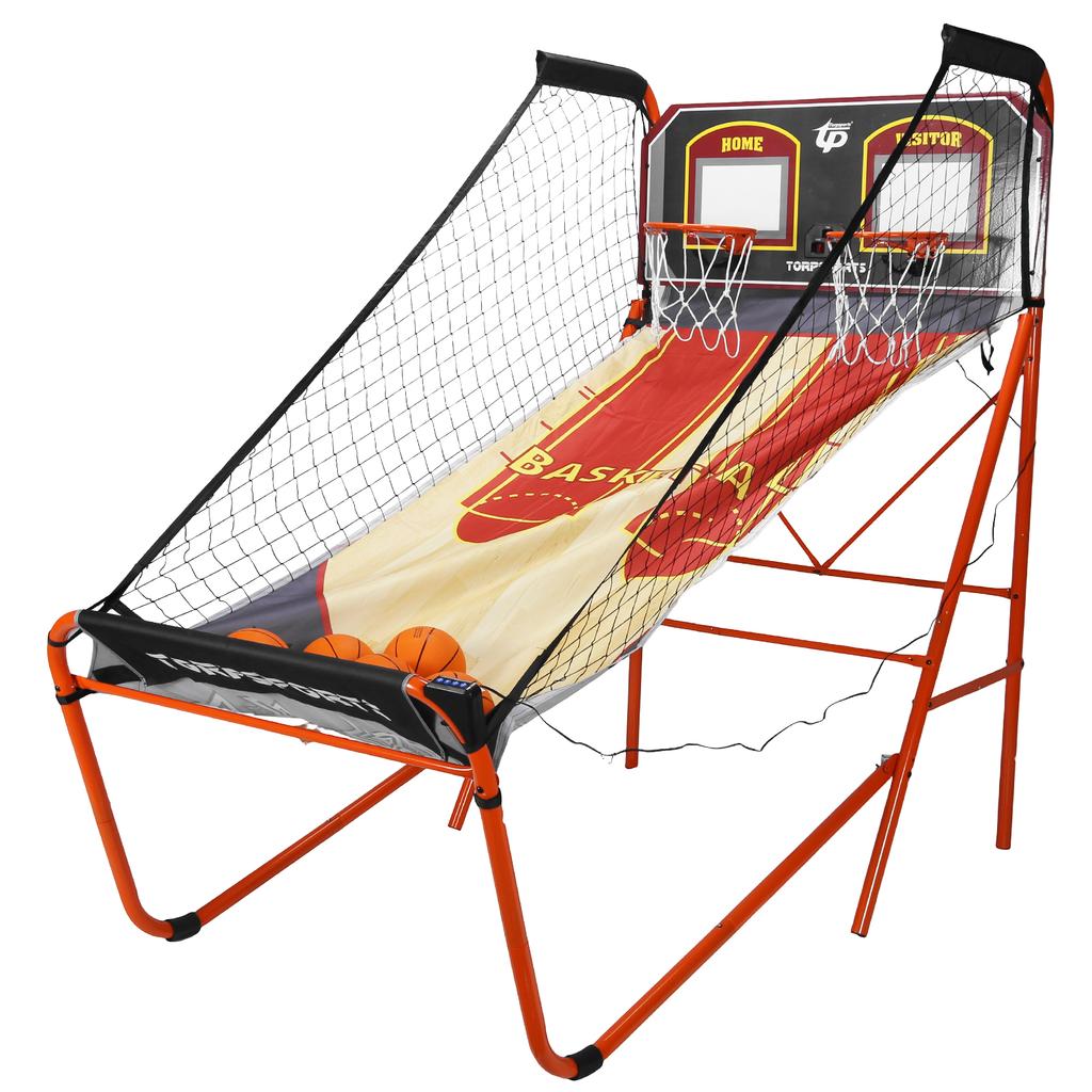 Arcade Cage Basketball Game LED Electronic Scoring Indoor Double Electronic Basketball Machine for 2 Players Basement Game Rooms