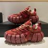 Herren Plateau klobige Sneaker Reifengummi Sohle Designer Retro Laufschuhe Britischer Luxus Mikrofaserleder Schnürung Freizeit Schuhe