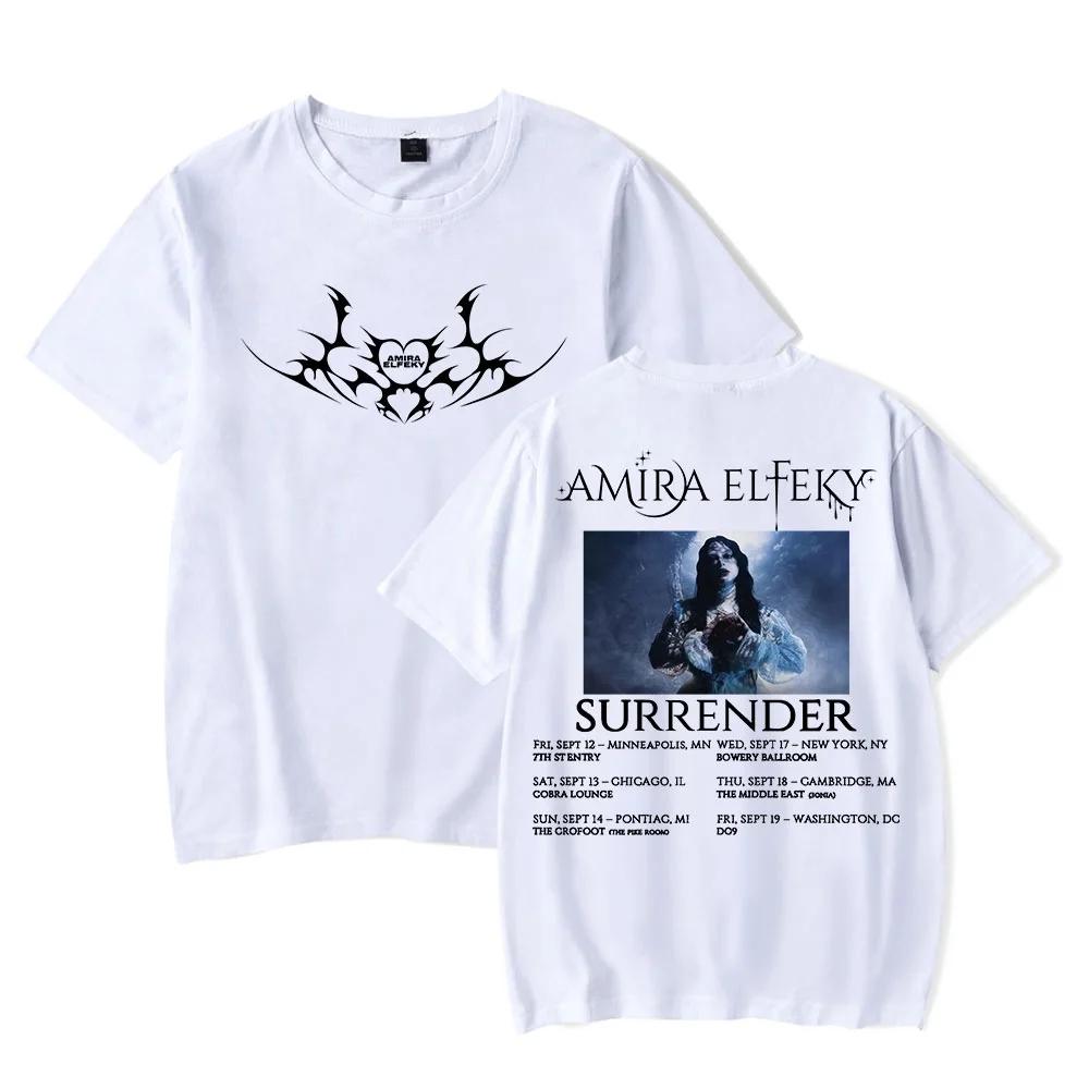 Amira Elfeky Surrender Nordamerika Tour T-Shirts Merchandise Unisex Mode Kurzarm-T-Shirts Rundhals-Oberteile