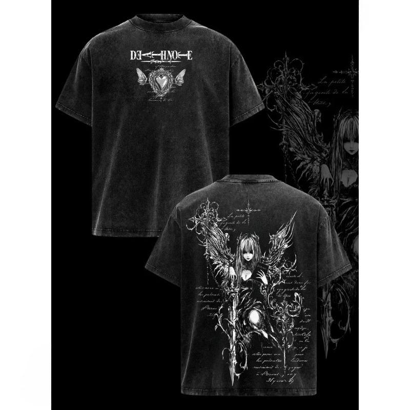 Hot Anime DEATH NOTE MisaMisa Print T-shirt Men Women Tshirts Short Sleeve Cotton Clothing Washed T Shirt Harajuku Summer Tops