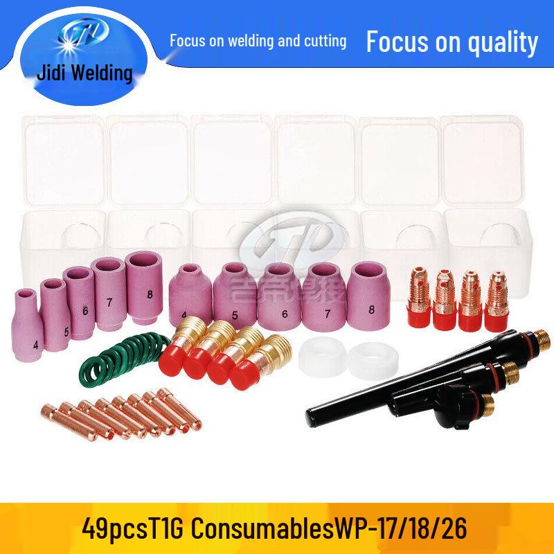 

49-Piece TIG Welding Torch Accessories Set: WP17/18/26 with PREXY Glass Cup