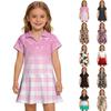 Kids' Dress - Short Sleeve Pocket Color Frock Kids' Collared Dress - Short Sleeve Pocket Frock