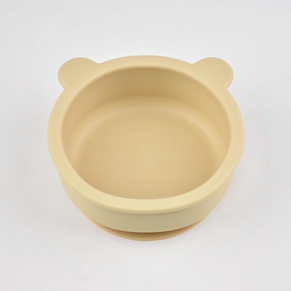 1 Stück Silikon-Geschirr Saugnapf-Schüssel Esslern-Zubehör Cartoon Niedliche Bärenform Schüssel Küchenzubehör Geschirr