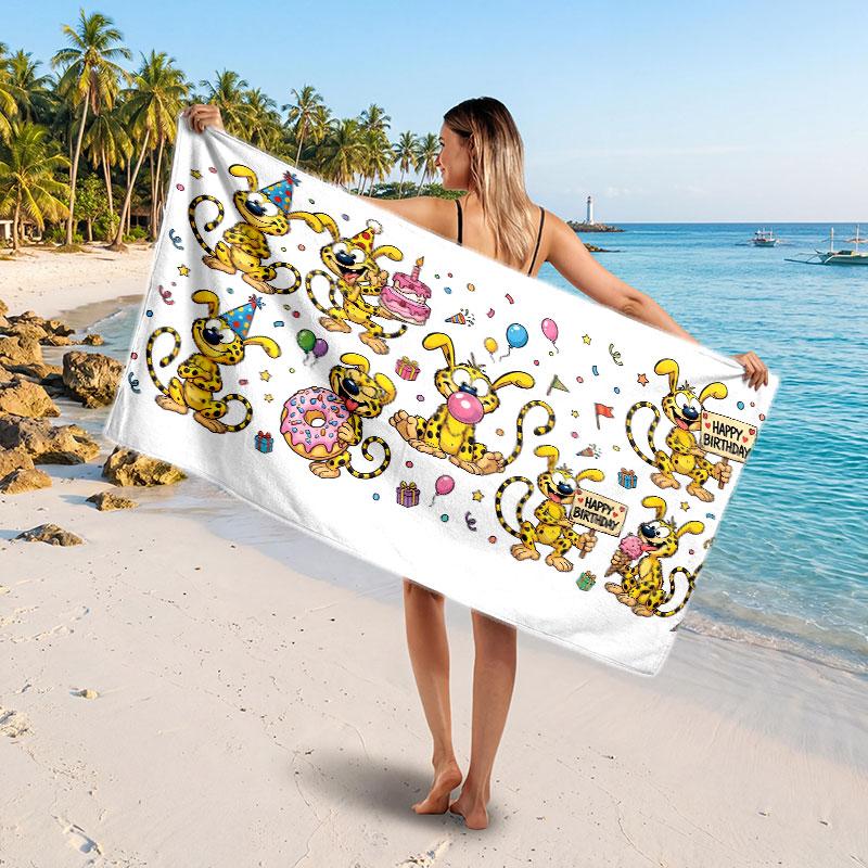 Large Beach TowelMarsupilami Soft Absorbent Towel Beach Bath Home Use