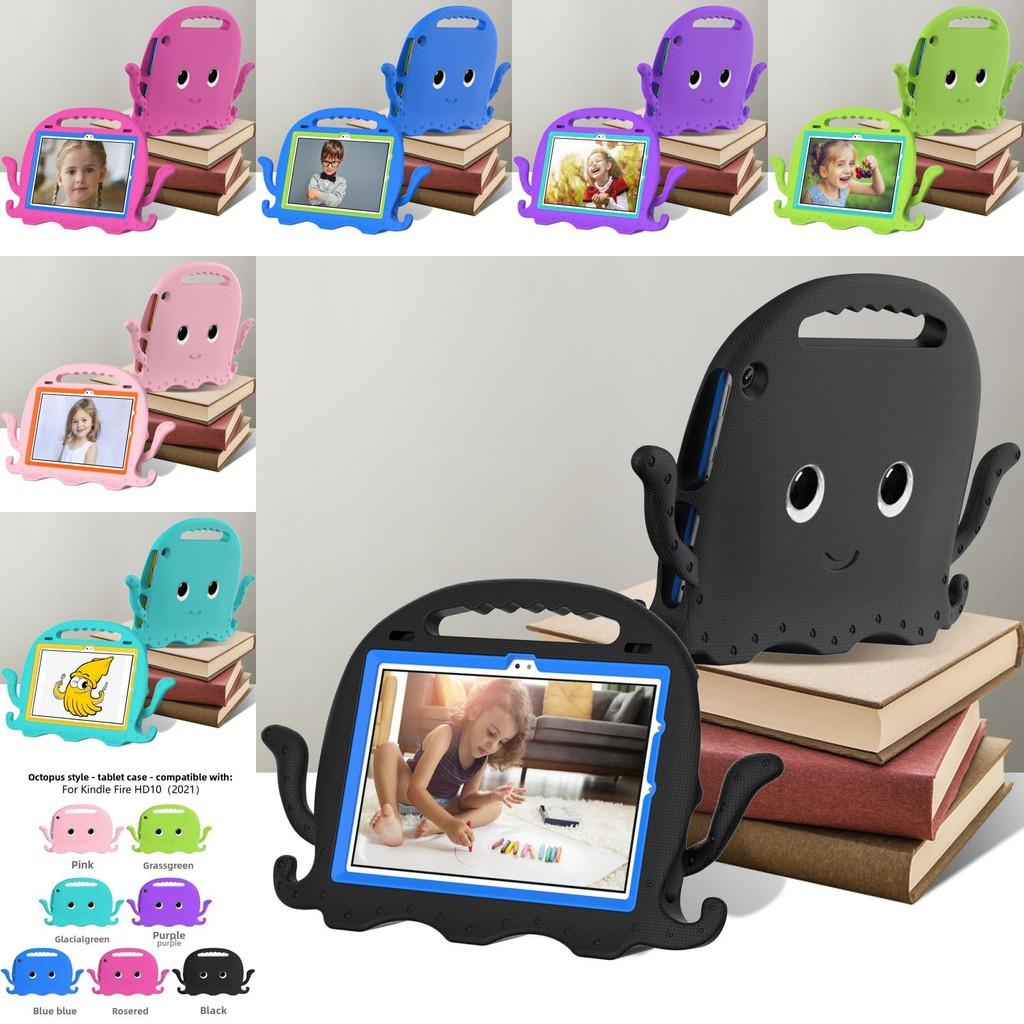 Fire For Kindle Hd10 2021 Cartoon Octopus Tablet Anti Drop Case Daily Life Use