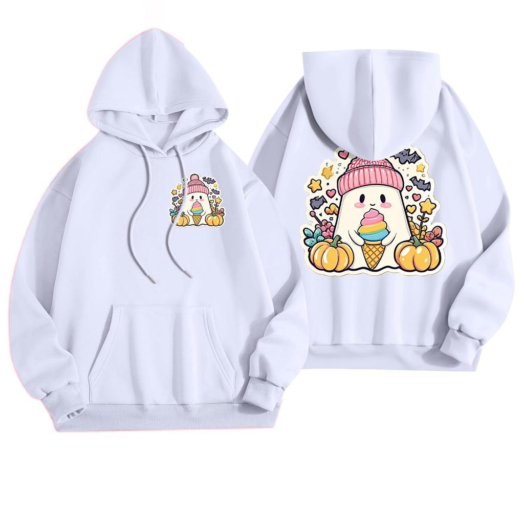 Women's Casual Fashion Halloween Printed Leisure Hooded Sweatshirt With Pockets