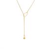 Hot Selling Geometric Ball Tassel Adjustable Winter Sweater Necklace Titanium Steel Sweater Chain for Women
