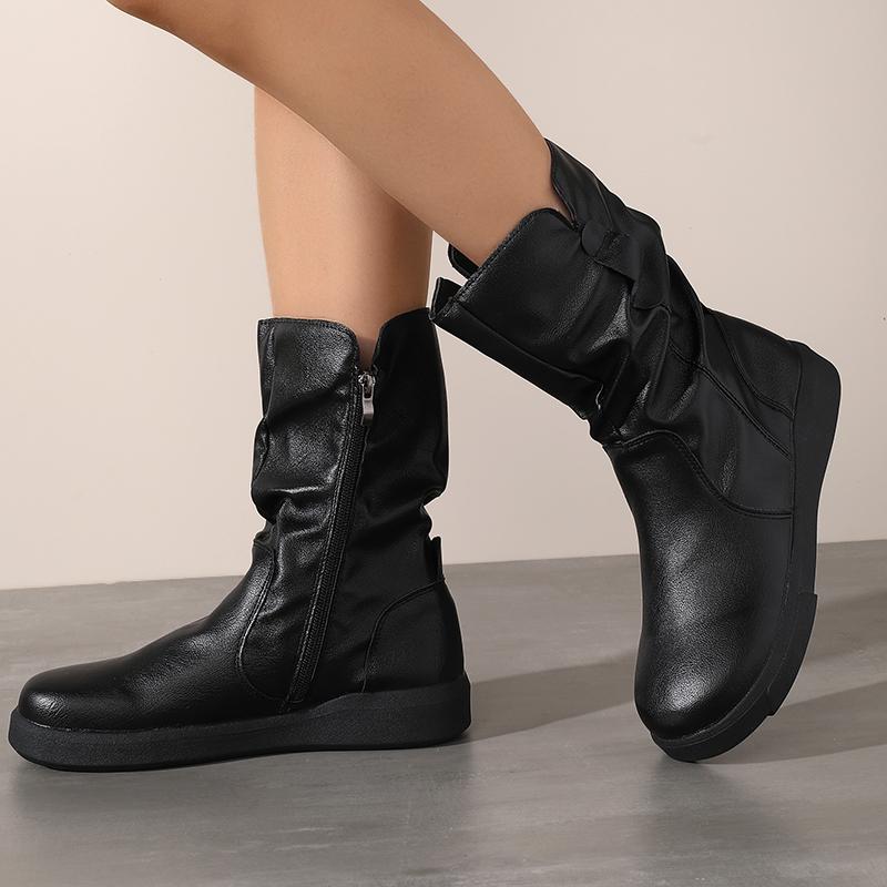 

Новые зимние винтажные теплые женские сапоги до середины икры на флисовой подкладке - Стильный, стройнящий и минималистичный стиль 38