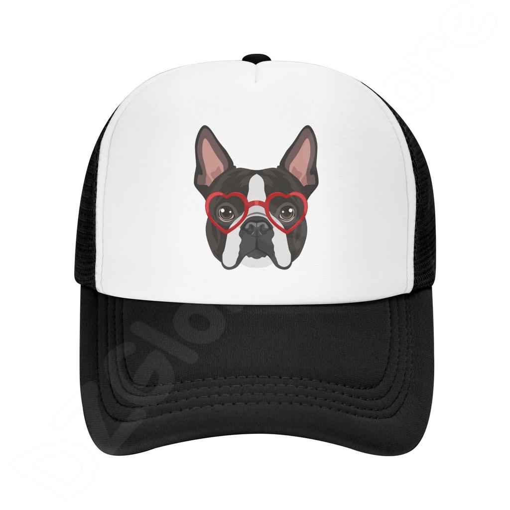 Denim-Kappe, Boston Terrier-Hund, Baseball-Dad-Cap, klassisch gewaschen, 100 % Baumwolle, verstellbar, lässig, Sport, für Unisex, Damen, Mütze