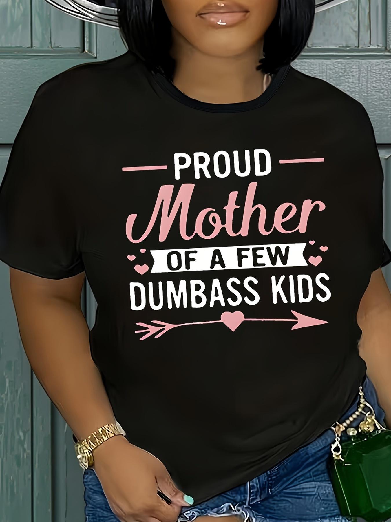 

Plus Size Mother Print T-shirt, Casual Short Sleeve Crew Neck Top For Spring & Summer, Women s Plus Size Clothing 5XL різнокольоровий