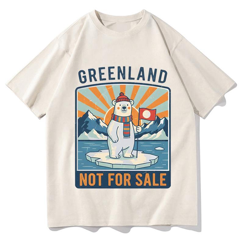 Grönland Nicht zum Verkauf T-Shirt Mode Unisex/Damen Harajuku Grafik T-Shirt Unisex Hohe Qualität Ästhetisch Vintage Baumwollhemden