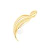 Simple and Elegant Gold Brushed Matte Leaf Brooch Temperament Natural Pearl Pod Leaf Pin Men and Women the Same Style