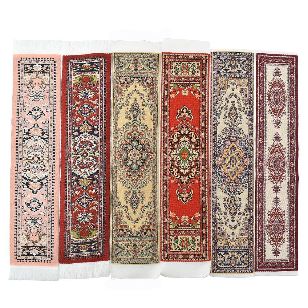 Multi-colored Miniature Woven Rug 1:12 Scale Mini Floor Coverings Doll House Tableflag  Dollhouse