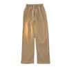 Spring small trousers men's drape simple and versatile sweatpants Japanese elastic waist loose straight nine-point casual pants