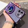 KEYSION Luxury Glitter Jewelled Magnetic Phone Case for iPhone 13 14 Pro Max Makeup Mirror Ring Stand Shockproof Back Cover