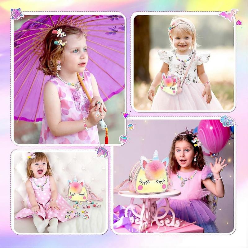 Unicorn Gifts for Girls 3-6 Years - Unicorn Handbag, Jewelry & Toy Set for Birthdays, Perfect for Ages 2-9 Years