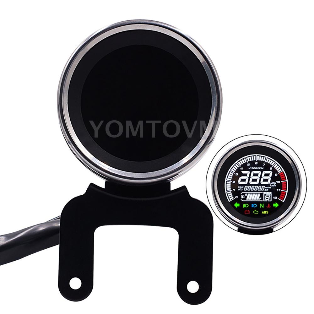 Motorcycle LCD Digital Speedometer Tachometer Speed Gauge Oil Level Meter Universal For Honda Ymaha Suzuki Harley DC12V