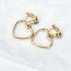 Non Pierced Gold Heart Clip On Earrings Without Piercing Simple Hollow Geometric Earring Earcuffs For Women Metal Jewelry